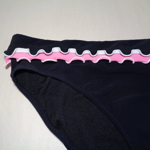 Profile by Gottex by Size 14 / RUFFLE BANDED  / Black / New Bikini Bottom - Picture 2 of 15